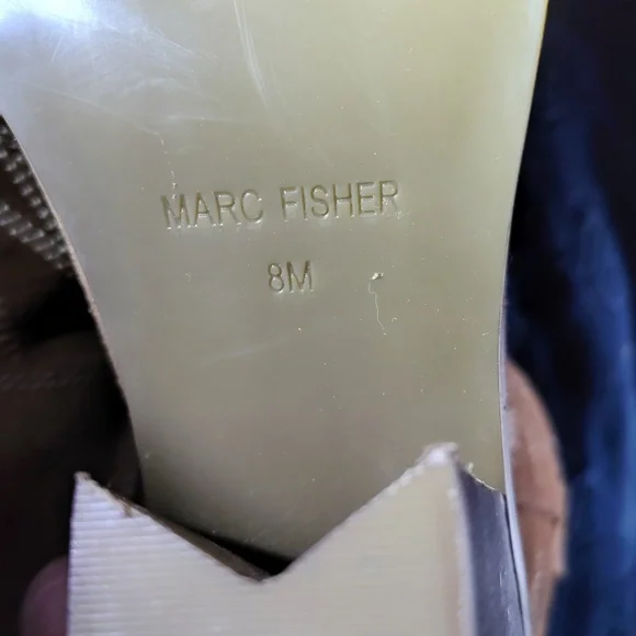Marc Fisher Suede Western Ankle Boots - Tan - Picture 5 of 6